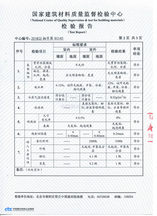 格美软瓷检测报告